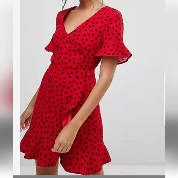 oasis red polka dot dress Midi-dresses Oasis